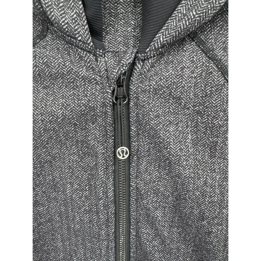 Lululemon Daily Practice Jacket Heathered Herringbone Gray and Black Size 8